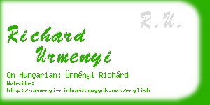 richard urmenyi business card