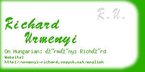 richard urmenyi business card